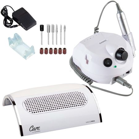 Kit Para Uñas Gadnic Torno T202 + Extractor de Polvo VaccPro Uso Profesional