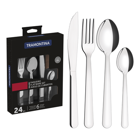 Set De Cubiertos Tramontina Malibú 24 Pz Acero Inoxidable 23798-046