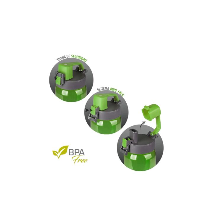 BOTELLA DEPORTIVA WATERDOG LIBRE DE PBA 800CC (C:VERDE PB208) - Vista 3