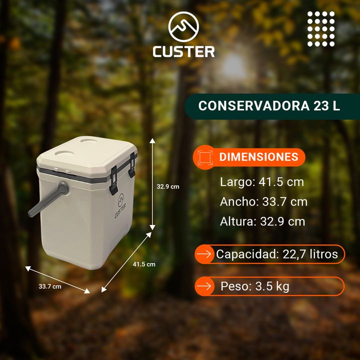 Conservadora Heladera Premium 23 Litros Portatil Custer - Vista 2