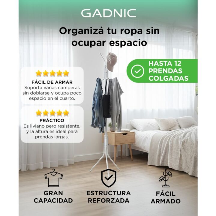 Perchero Negro Gadnic para 12 Prendas - Vista 2