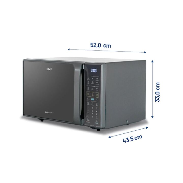 Microondas BGH B228DS20I 28 Lts Silver - Vista 2