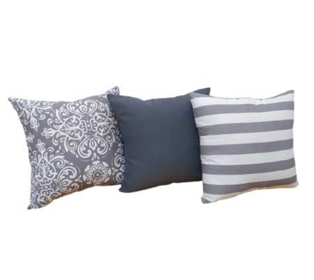 Set de 3 almohadones decorativos GRIS G2