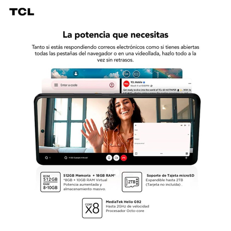 Tcl 60 Nxtpaper¦  8Gb 512G Blanco