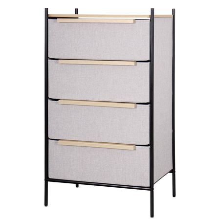 Cajonera | Organizador Dalton 4 Cajones Gris Negro Madera 232104L