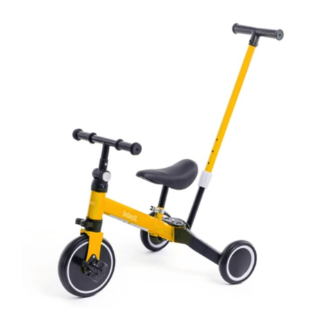 Triciclo Bebesit 2 en 1 con barra de empuje Amarillo SL-2023-A