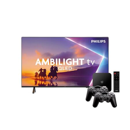 Combo Smart TV Philips 55" QLED 4K Ambilight + Consola Retro Level Up