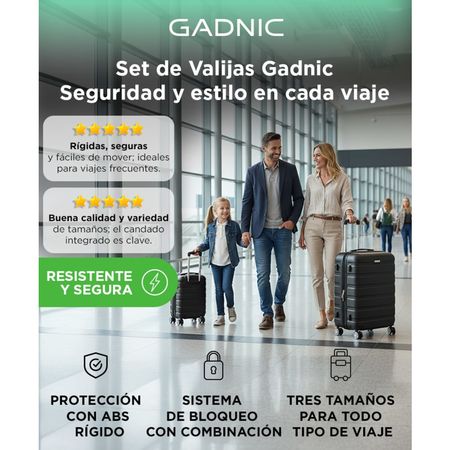 Set De Valijas Gadnic Maletas Alta Calidad x3