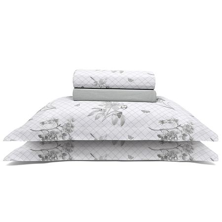 Juego de Sábanas de 150 hilos Casual Queen New Botanic Gris