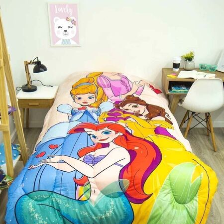 ACOLCHADO DE PRINCESA DISNEY INFANTIL  1 1/2 PLAZAS