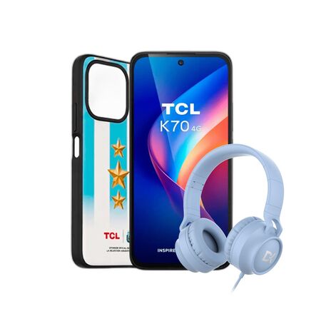 Combo TCL K70 12+128GB Midnight Black + Auriculares Dekkin Vincha USB-C
