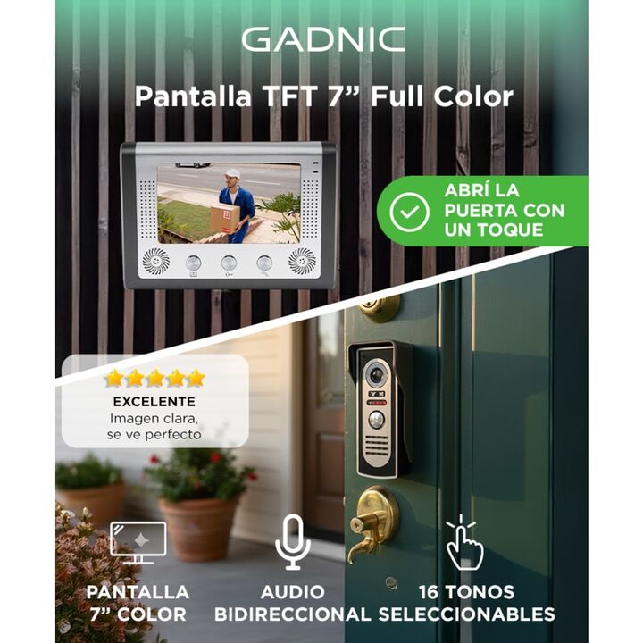 Portero Visor Eléctrico Timbre Gadnic Pantalla Lcd Con Cámara - Vista 2