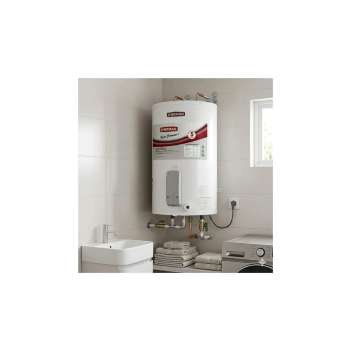 TERMOTANQUE ELECTRICO SHERMAN 55L CONEXION INFERIOR DE COLGAR - Vista 3