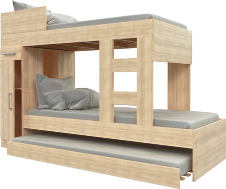 Cucheta Triple Muebles Orlandi 603 3C 1P 1C Abedul