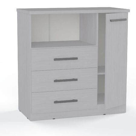 COMODA ORLANDI JA 289 PREMIUM - JACARANDA, 3 CAJONES, 1 PUERTA, 1 ESTANTE