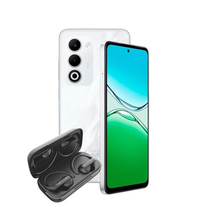 Combo Oppo A5 4G 4+256GB Blanco + Auriculares TWS Hune Haba Sport