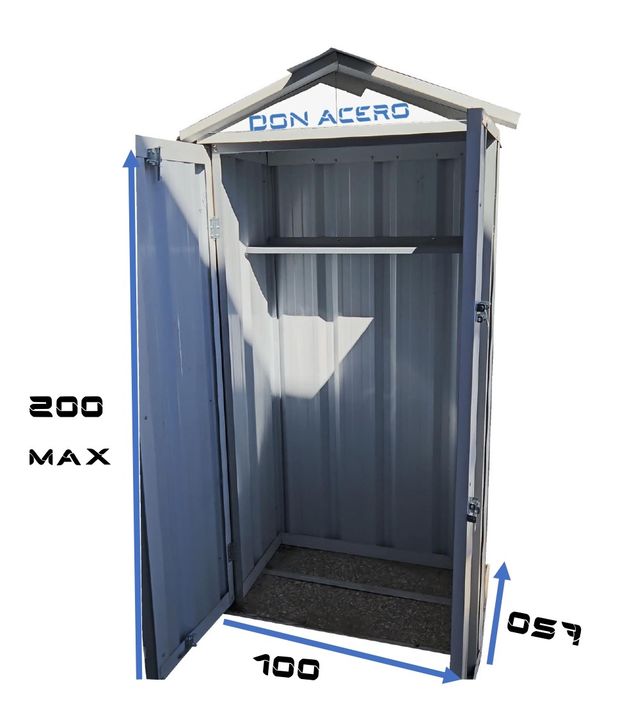 Armario Deposito Galpon de jardin 1x057x2 Blanco + piso + estante DON ACERO - Vista 2