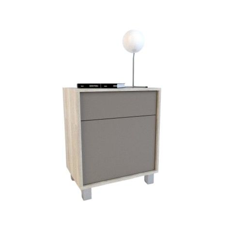 Mesa de Luz Juvenil DS Home 1 Cajon 1 Puerta Nevado Gris 52x63x36 cm - Vista 4