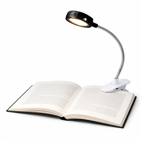 Luz led clip para libro lectura atril flexible 360° portátil