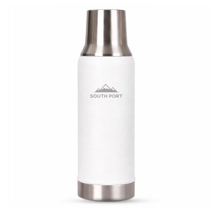 Termo South Port By Gadnic 800 ml Pico Cebador Tapa Multifunción Mate (Blanco)