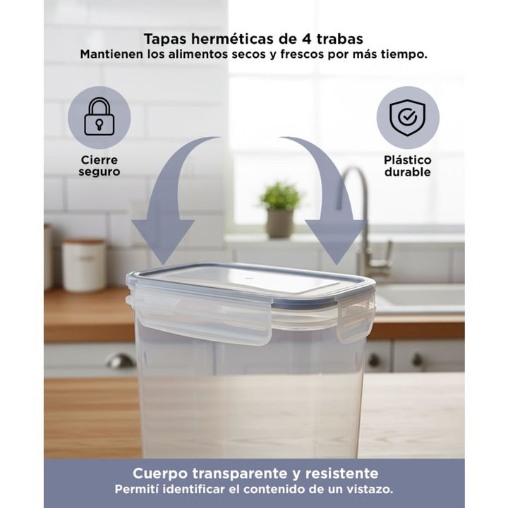Juego de Contenedores Frascos Herméticos Gadnic Dispenser Cerealero - Vista 3