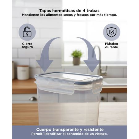 Juego de Contenedores Frascos Herméticos Gadnic Dispenser Cerealero