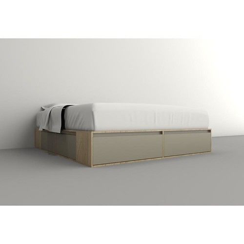 Box de Cama DS Home 2,00 m 4 Cajones 2 Puertas Olmo Gris 203x33x202 cm - Vista 6