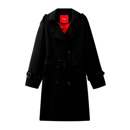 Campera Abrigo Tapado Liviano Mujer Oreiro Love Liviano Con Cinto Negro Talle L