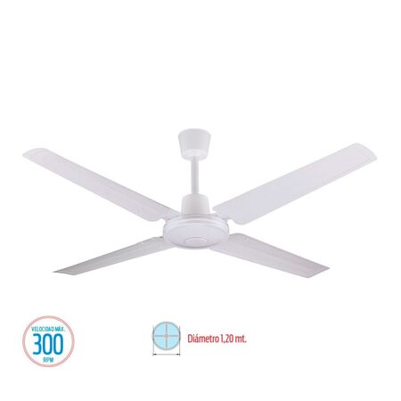 Ventilador de Techo Liliana modelo VTHB104 blanco chapa