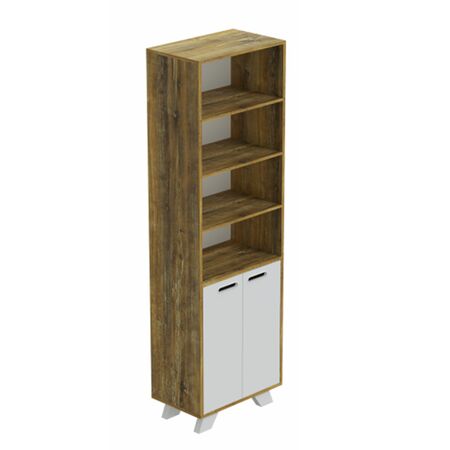 Biblioteca Puertas Bajas 0.60 Mts Línea Nordic La Esperanza Atakama y Laqueado Blanco