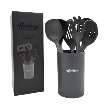 Set X6 Utensilios Nylon Gris Oscuro