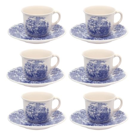 SET X 6 TAZAS DE TE 200CC CON PLATO CENA INGLESA OXFORD