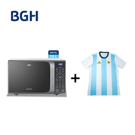 tCombo Microondas BGH 20 litros Digital ECO B120DS20I + Camiseta BGH adidas Talle M