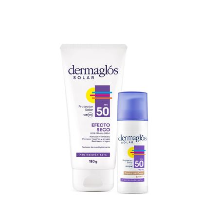 Dermaglos Set Solar Efecto Seco Facial + Corporal Tono Claro