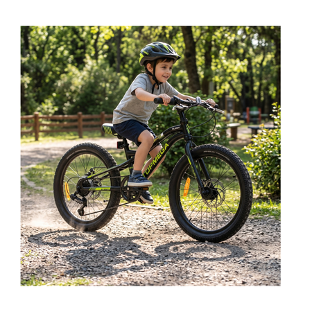 Bicicleta MTB TopMega Slider R20 7V NegroAmarillo