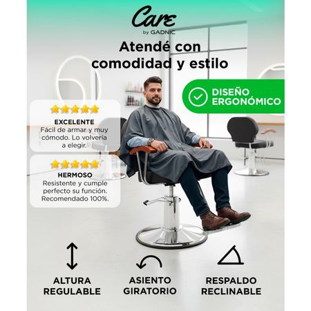 Sillon Barbero Hidráulico Peluquería Gadnic BR33 Vintage 