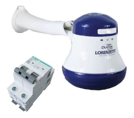 Ducha Eléctrica Lorenzetti 5500w+brazo Prolongador Y Termica Azul 5.5 Kw