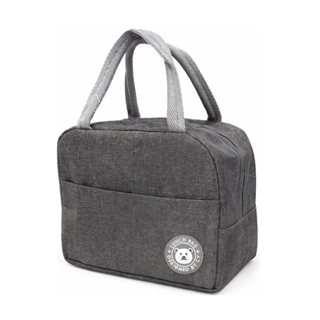 Bolso Lunchera Termica Viandas Alimentos Conserva Frio Calor Gris