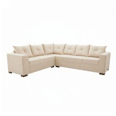 Sillon esquinero Bariloche con seis lugares color crema claro