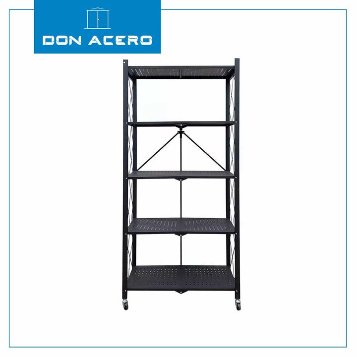 Estantería Plegable de 5 Niveles con Ruedas Color Negro DON ACERO - Vista 1