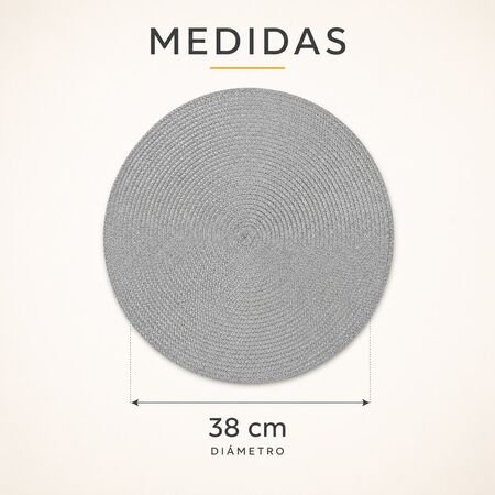 Mantel Individual De Mesa Redondo Diseño Espiral Gris