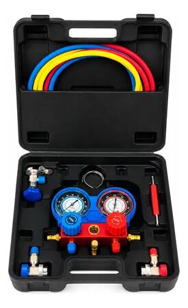 Set Manifold Manometro P/aire Acondicionado L1126 Lusqtoff