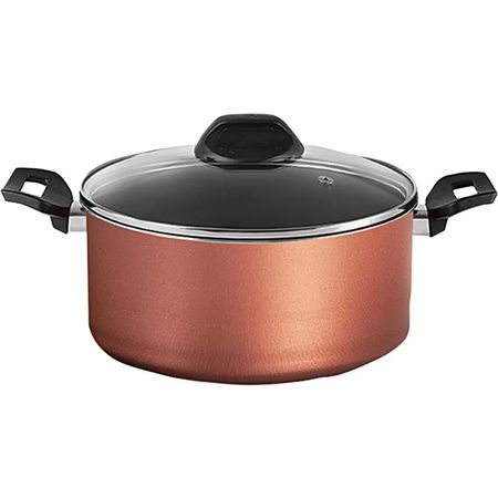 Cacerola C/Tapa De Vidrio Templado 22 Cm Cobre Brinox ( 7111/460)