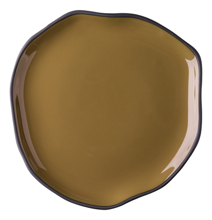 Plato Playo 27 Cm Oliva Moderno Conceito Germer Porcelana Marrón Claro Conceito