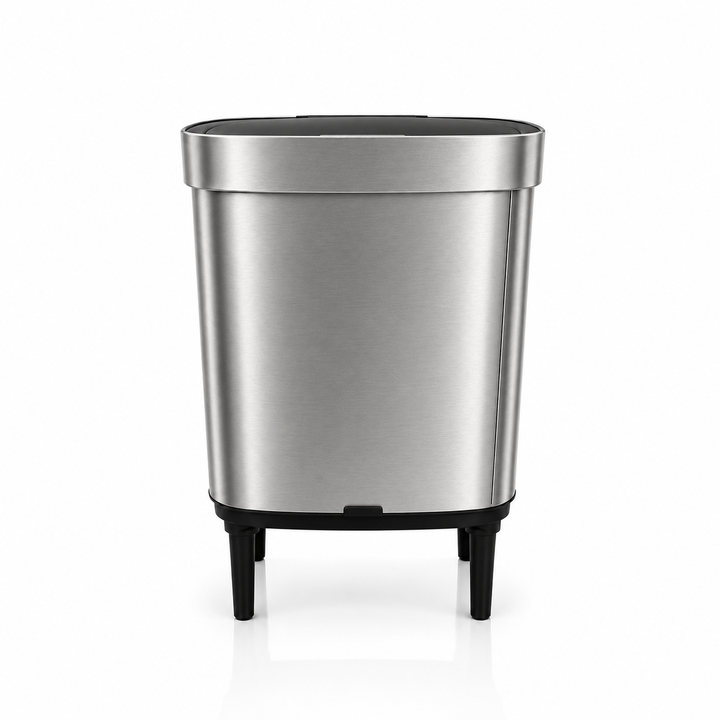 Cesto Tacho Basura Presión 50 Lts con Pie Acero Inoxidable Mate ASTON - Vista 3