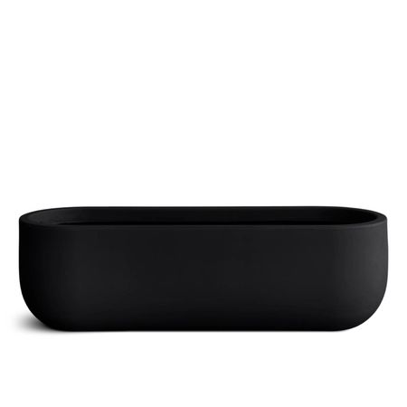 Maceta Rectangular Plástica Rotomoldeada Jardinera Concava 86 Negra Espácity