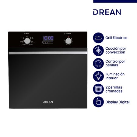 Horno Eléctrico empotrable 60 cm Inoxidable Drean HEDR601CN