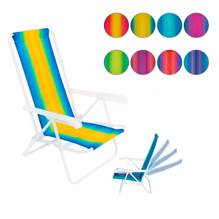 Silla Plegable Mor 4 Posiciones Acero Liviana Color Surtidos