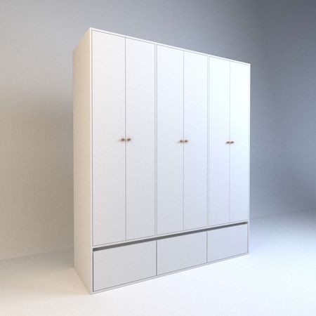 Placard de Abrir 1,8m 6 Puertas 4 Cajones 3 Zapateros Everest Tables