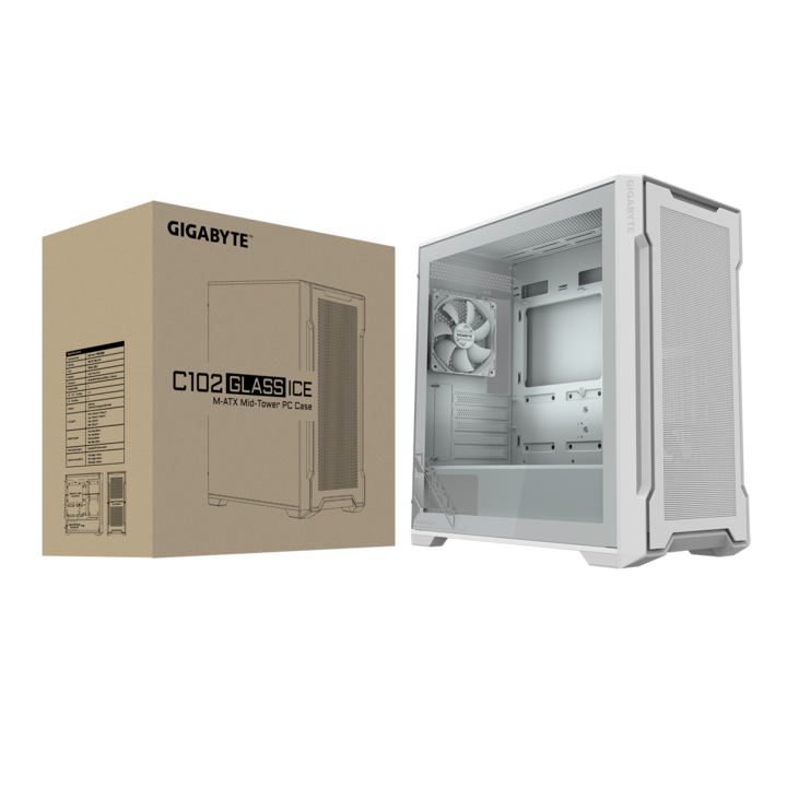 Gabinete Gigabyte C102 Glass Ice Sin Fuente - Vista 1
